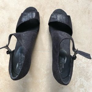 Aerosoles Heelrest Glitzy Comfy Black Heel